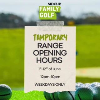 Our Driving Range will be opening slightly later than usual from Monday 1st of June to Friday 12th of June. 

This is to allow some essential refurbishment works to be completed on the outfield. 

Thank you for your patience during this period. 🌟⛳️